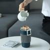 Nanshan Xiansheng Ceramic Mug with Lid and Straw