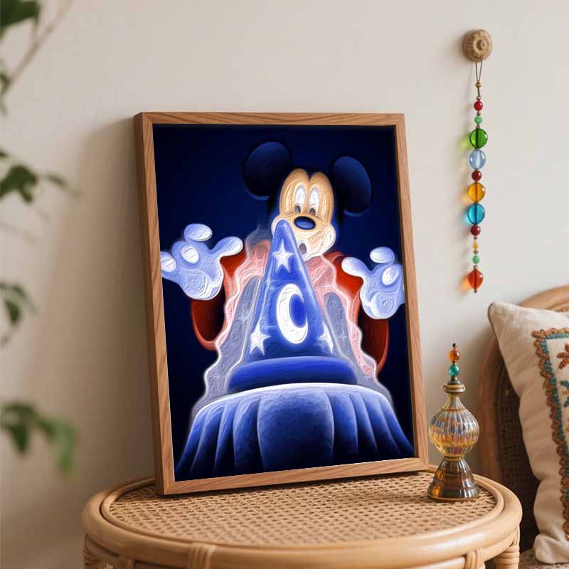 Disney Масляная живопись Фантазия Колдун Микки ручная работа DIY арт-картина домашний декор
