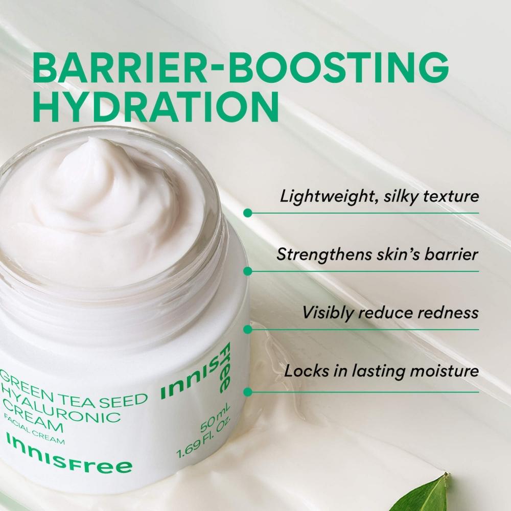 Innisfree Green Tea Hyaluronic Acid Hydrating Cream 2.7 Oz   80 Ml