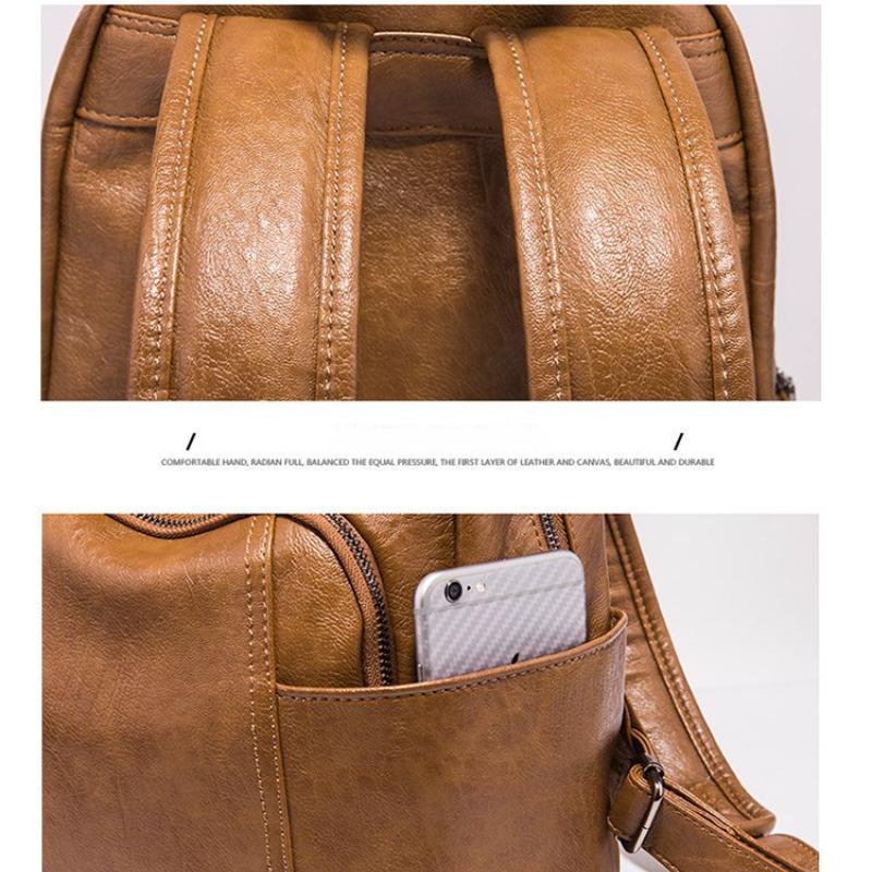 Женский рюкзак из натуральной воловьей кожи, повседневная большая вместительная мягкая кожаная модная дорожная сумка 20-35 л