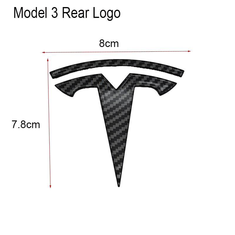 UBLM4 3D ABS Car Front Head Hood Emblem Rear Trunk Badge Sticker For Tesla Model 3 Model Y Replacement Decoration Decals Accessories