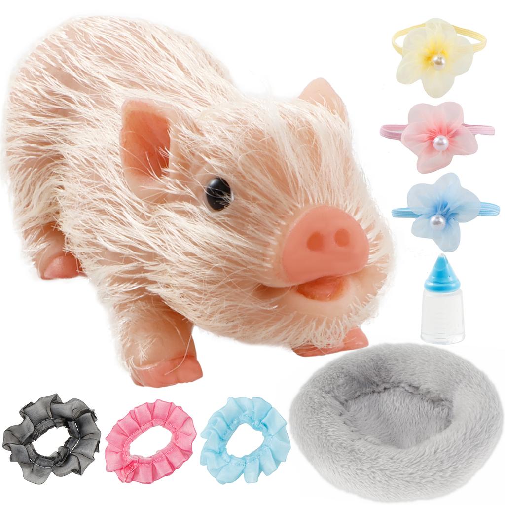 5-inch silicone mini pig soft and realistic hand feel fun decoration silicone pig doll children's gift