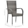Ensemble de salle à manger de jardin 3 pcs Gris - vidaXL - Table anthracite - Chaise gris