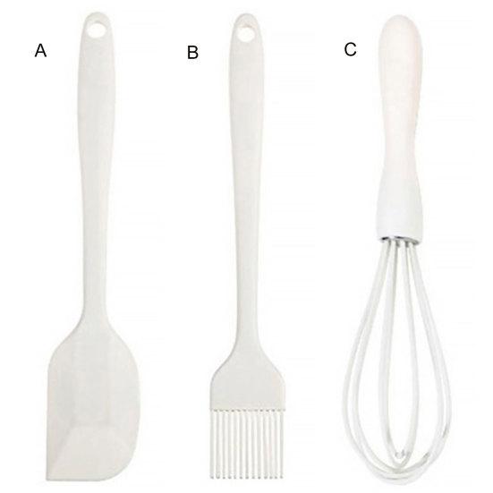 Яичный венчик пищевой с антипригарным покрытием, длинная ручка, термостойкие силиконовые принадлежности для выпечки, не содержит BPA, лопаточка для крема для торта, масляная щетка, кухонные принадлежности