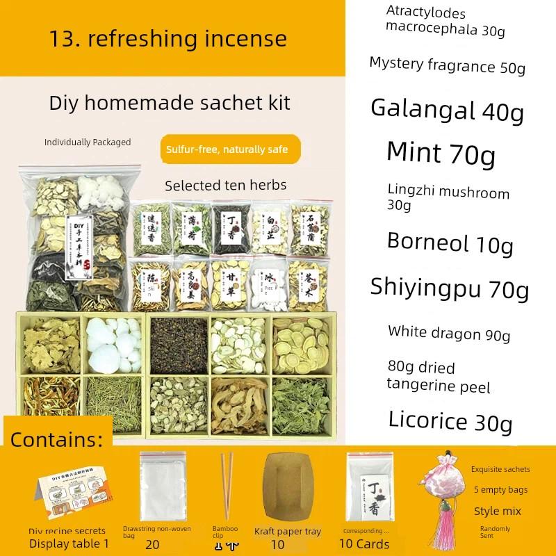 Moisture-Repelling Handmade DIY Sachet, Fragrance Bag, Materials for Making Sachets for the Dragon Boat Festival, Mugwort, Chinese Herbal Medicine