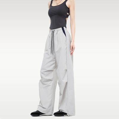 Дымчато-голубые летние быстросохнущие рабочие брюки для улицы женские брюки на кулиске свободные прямые брюки повседневные брюки