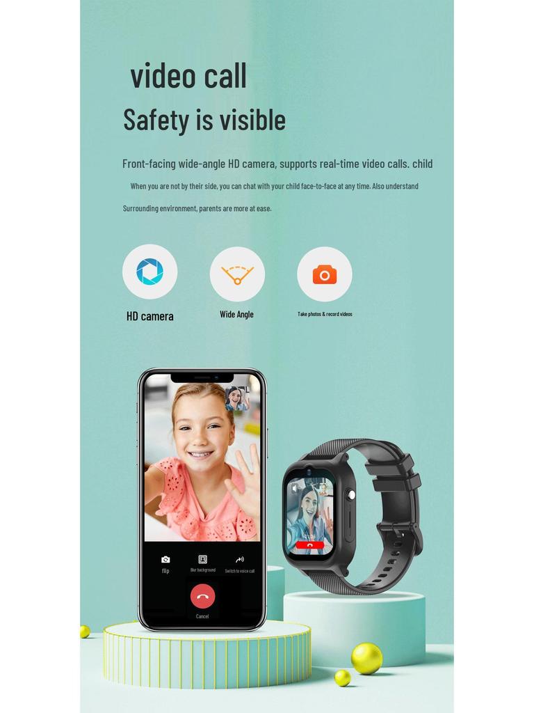 4G Kids' Phone Watch K26H with SIM, Video Call & Payment Features