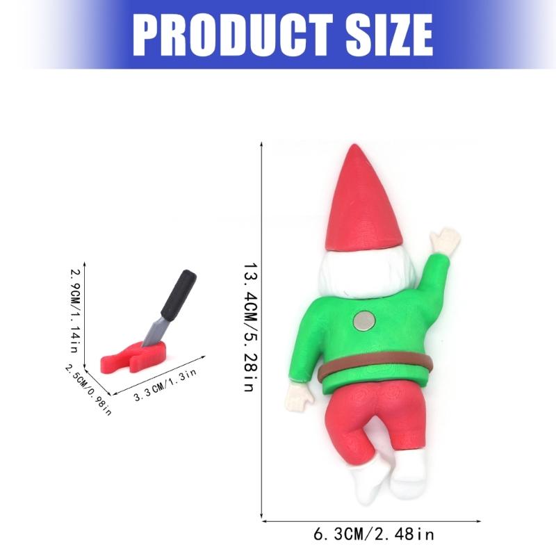 2PCS Christmas Creative Gnomes Dwarf Fridge Magnets Plastic Magnetic Sticker Decors For Festives Decoration Ornaments
