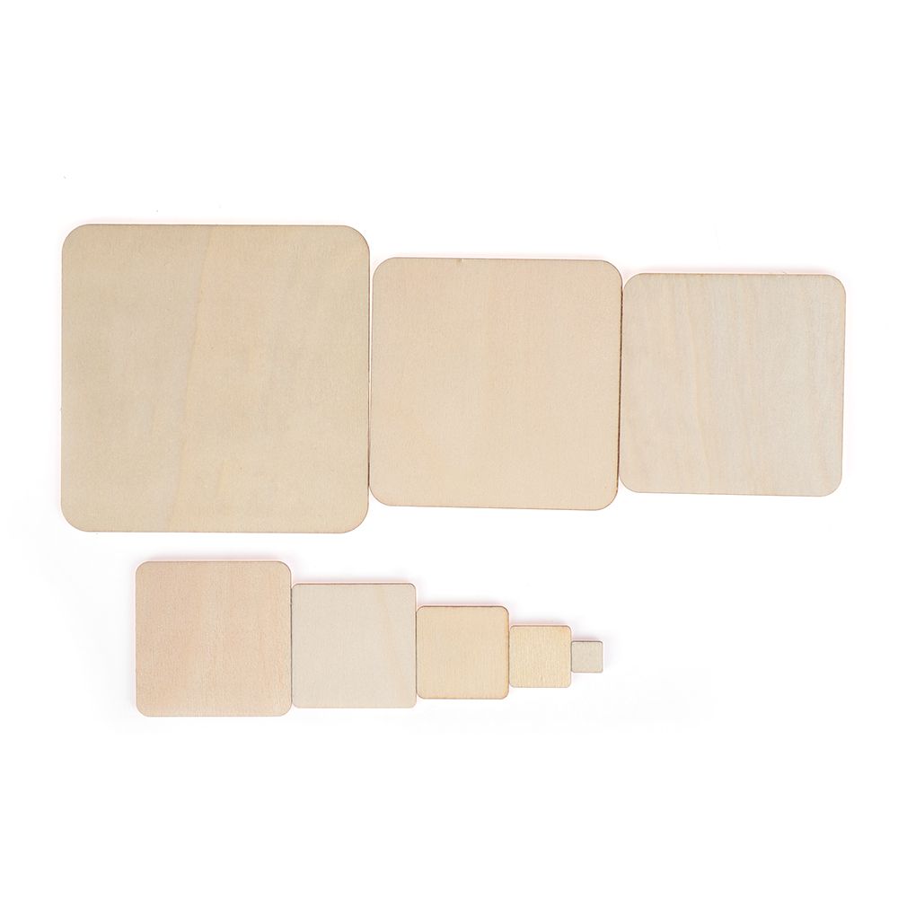 Wedding Decor Scrapbooking DIY Writing Ornament Wooden Tags Blank Plaque Square Wood Pieces