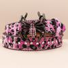 Spider Buckle Punk New Leopard Print Rhinestone Belt Belt Full Diamond European and American Belt Women's Decorative Rhinestone