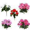 2 шт. 12,6 дюйма Искусственные цветы герани Нетканые садовые растения Куст Веранда Домашний декор для сада Патио Ваза Настольное украшение