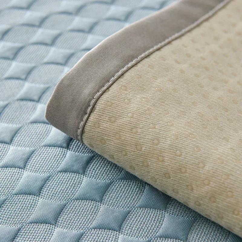 Летний чехол для дивана Ice Silk, нескользящий клетчатый жаккардовый коврик для дивана, универсальный чехол для углового дивана, подлокотник, спинка, полотенце