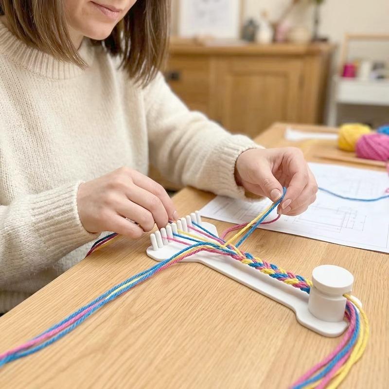 НовыйDIY Стойка для плетения веревок Прочный инструмент для ручного плетения Практичный станок Подарок для изготовителей браслетов и ручных аксессуаров