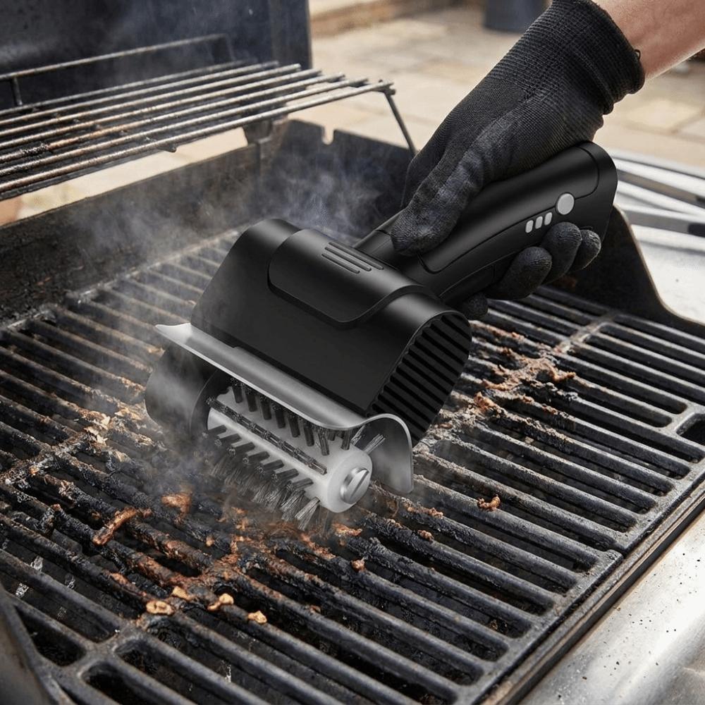 Efficient Electric Grill Brush Detachable Roller Grill Cleaner Brush Grill Cleaning Brush Kitchen