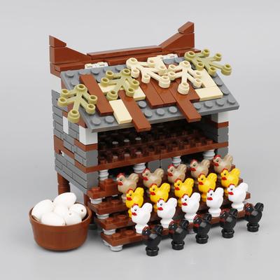 MOC City Farm Building Blocks Plant Animal Chicken Pig Dog Horse Vegetable Pond Egg accessories Gift Bricks Toys Children J079