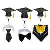 Yousheng 1 Set Lawn Goose Graduation Outfits Black Bachelor Hat Bowknot Tie Outdoor Yard Paty Goose Statue Decoration Dress-up Clothing Costume
