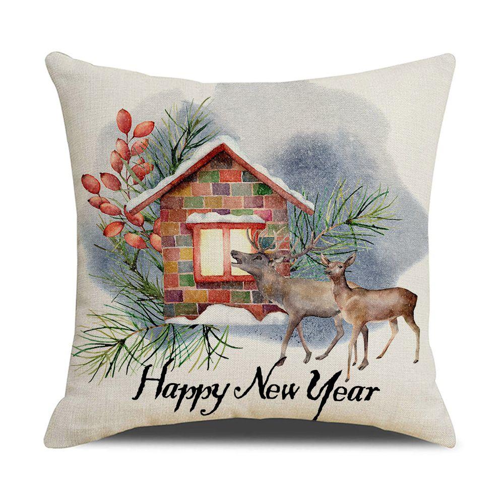Christmas Gift Home Decorations Cartoon Cushion Cover Pillow Cover Christmas Pillowcase Polyester