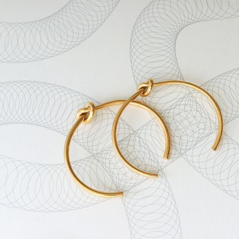 3,5 мм модные круглые браслеты-манжеты с открытым узлом для женщин элегантные ювелирные изделия золотого цвета Noeud повязка на руку Pulseiras