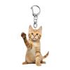 Cartoon Cat Shape Keychain 2D Acrylic Cat Charm Keyring Keys Parties Versatile Keychain Bag Charm Accessory