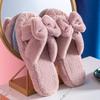 Fashion Women Slipper Winte Autumn Pure Color Rabbit Hair Open Toe Indoor Wood Floor Warm Zipper Soft Sole Slippers Comfort Beautiful