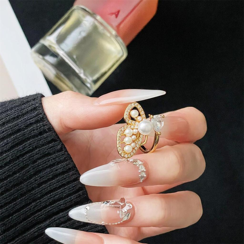 Средневековое Золото Высокий Класс Элегантная Мода Открытое Кольцо Холодный Ветер Легкая Роскошь Геометрическое Кольцо на Указательный Палец Женское