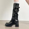 High Heels High Boots Women Platform Chunky Shoes Designer 2026 Winter New Sexy Party Chelsea Motorcycle Boots Pumps