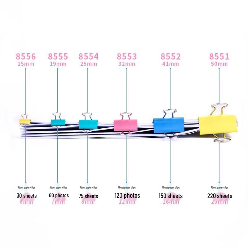 Deli 8551-1 Colorful Binder Clips
