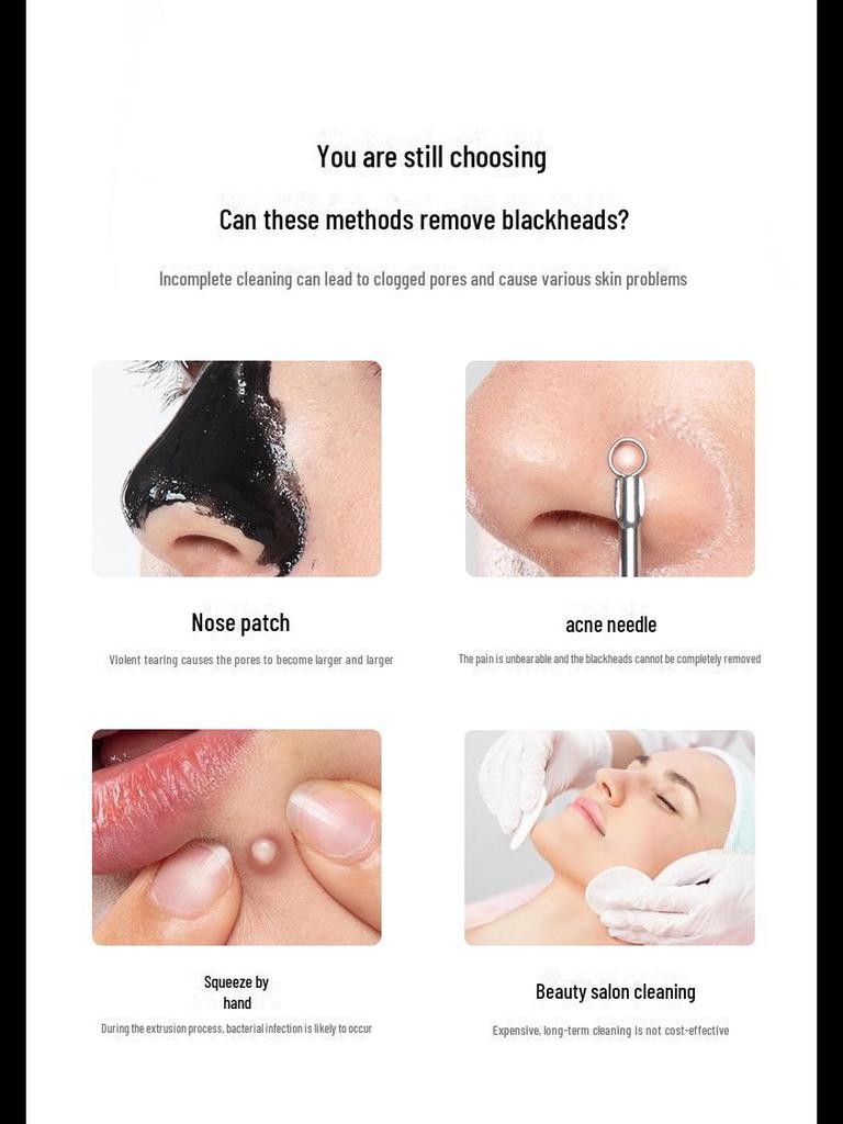 Ультразвуковой скребок для удаления черных точек - очиститель лица и средство для удаления прыщей с вибрацией для очистки пор и гладкой кожи