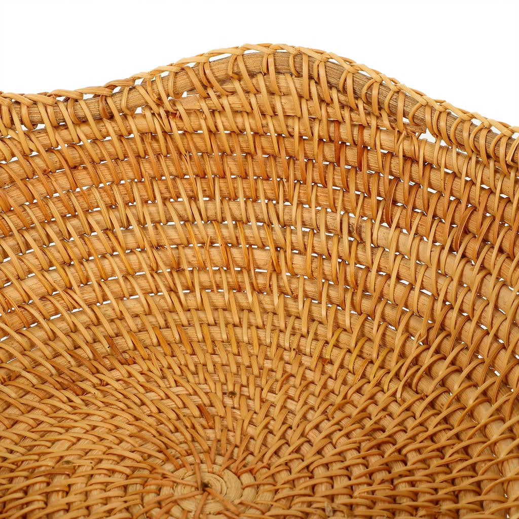 Natural Rattan Woven Fruit Plate Key Bowl for Entryway Table Storage Baskets Small Round Organizing Wallet Bathroom Base