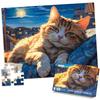 CHengQiSM 100-Piece Jigsaw Puzzle, Large Pieces, Sleeping Cat, Kids' 100-Piece Puzzle, Beginner's Cat Toy, Ages 6 and Up, Gift (45x35cm)