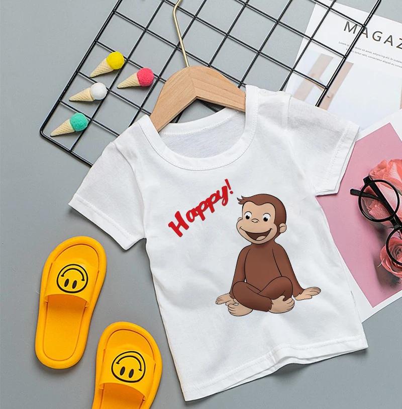 2026 Hot Sale Cartoons Baby Boys T Shirt Curious George Cartoon Print Kids TShirts Funny Monkey Children Girls Tops Clothes