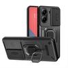 KEYSION Shockproof Armor Case for Xiaomi POCO X7 Pro Slide Camera Lens Protection Ring Stand Phone Back Cover for Redmi Turbo 4
