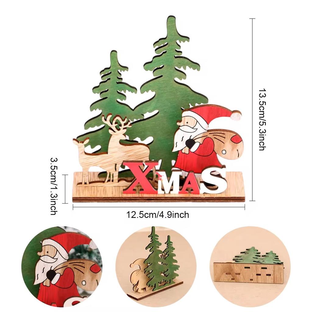Xmas Noel Wooden Christmas Ornaments Merry Christmas Decor for Home 2024 Navidad Cristmas Decor Xmas Gifts New Year