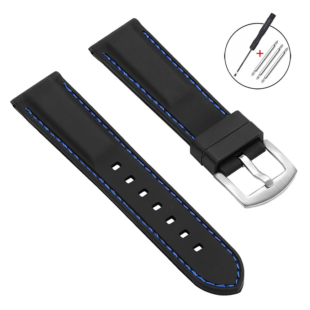 Rubber Watch Band 18mm 20mm 22mm 24mm Wristabnd for Seiko Bracelet Soft Silicone Watch Strap Men Women Sport Waterproof Belt