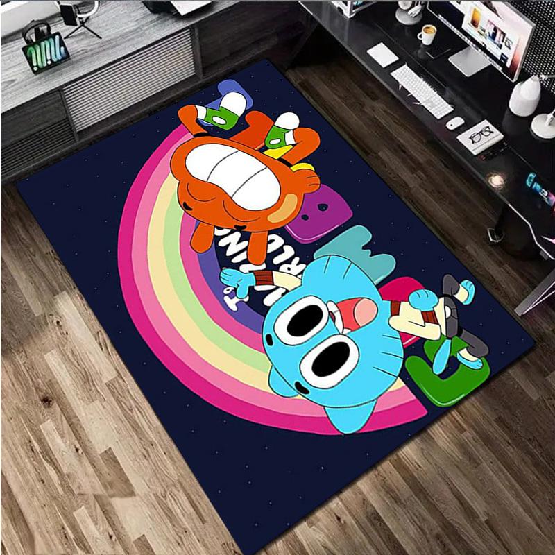 Gumball's World Adventure Carpet Office Decorative Carpet For Living Room Bedroom Door Mat Floor Rug Computer Chair Area Rug perfect holiday gift