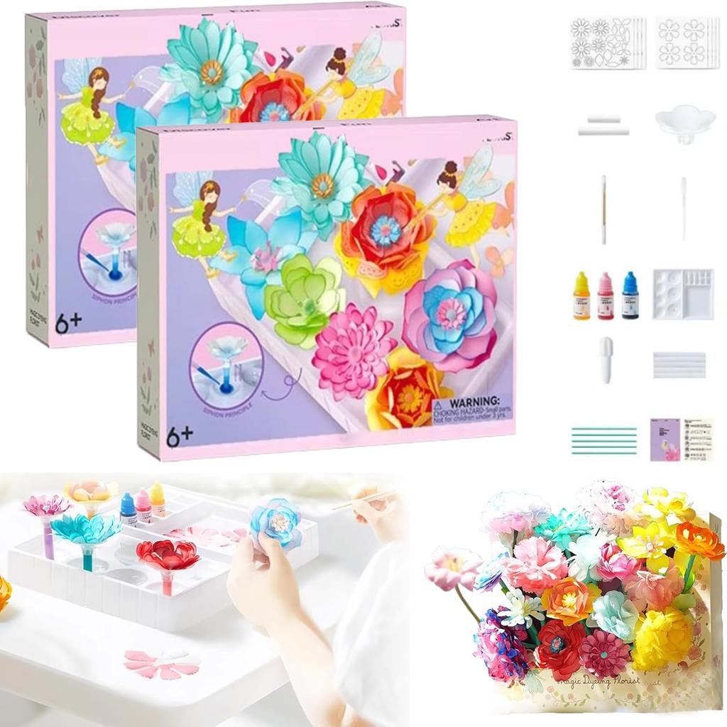 Bloom Joy Magic Petal Flower Kit, Fun Bouquet Craft, Star Helio Flowers, Create 3D Blossoms with Colorful Petals, Colored Flowers Creative Toys