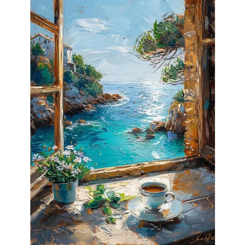 Абстрактные красочные граффити городской пейзаж холст картины современное искусство вид на море эстетические постеры принты декор гостиной