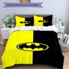 3pcs Batman Symbol Bedding Set, Soft Polyester Duvet Cover and Pillowcases Machine Washable Seasons all suitable & Guest Room Decor285