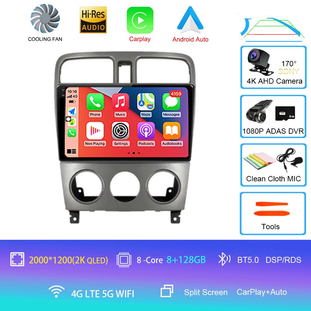 Автомагнитола Android 14 Carplay Auto 2K Экран Мультимедийный плеер Для Subaru Forester SG 2002 - 2008 DSP Авторадио Стерео Головное устройство