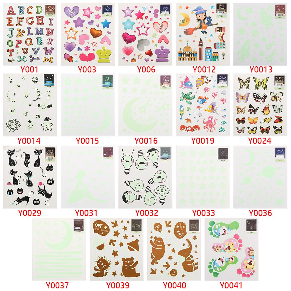 Сделай сам Виниловое украшение для дома Детская спальня Ночной свет Луна Светится в темноте Флуоресцентная наклейка Звезда Светящиеся наклейки на стену