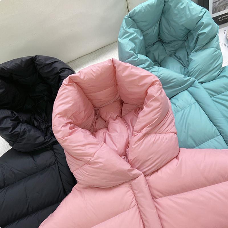 Зимняя новая детская куртка-пуховик из белого утиного пуха, выше колена, толстая хлопковая куртка для мальчиков и девочек с капюшоном