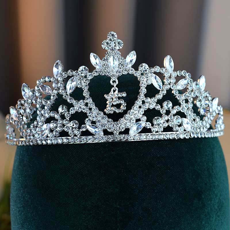 Европейские и американские модные повязки на голову Короны со стразами Короны принцессы на день рождения Головные уборы для вечеринки совершеннолетия Высокий уровень внешности