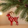 Seasonal Hanging Ornaments Goat Christmas Car Ornament, 2D Acrylic Pendant with Decorative String, Cute Animal Decor for Rearview Mirror, Holiday