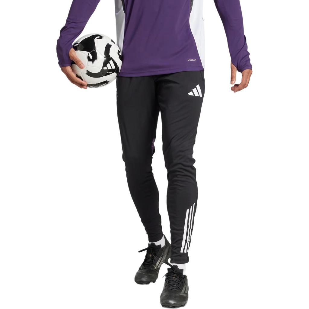 adidas Полосатые облегающие футбольные брюки Мужские брюки Черные JP3118
