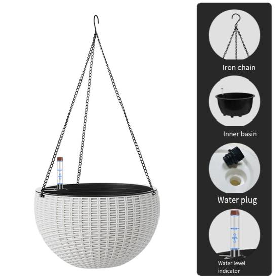 Самополивающиеся подвесные кашпо для помещений и улицы, утолщенная подвесная корзина, цветочный горшок с водой
