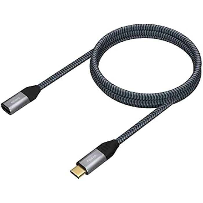 Câble USB 3.2 Type-C - AISENS - A107-0635 - 1M - Gris - Compatible avec appareils USB Type-C