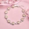 925 Sterling Silver Round AAA Zircon Bracelet, Fashionable Wedding Jewelry