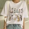 Summer New Cute Cat Funny Cartoon T-shirt Harajuku Graphic Ulzzang Tshirt 90s Print T Shirt  Fashion Aesthetic Ladies Tee Shirt