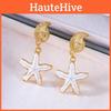 Океанические серьги-звездочки из сплава для женщин с элементами из натуральной ракушки для повседневной носки