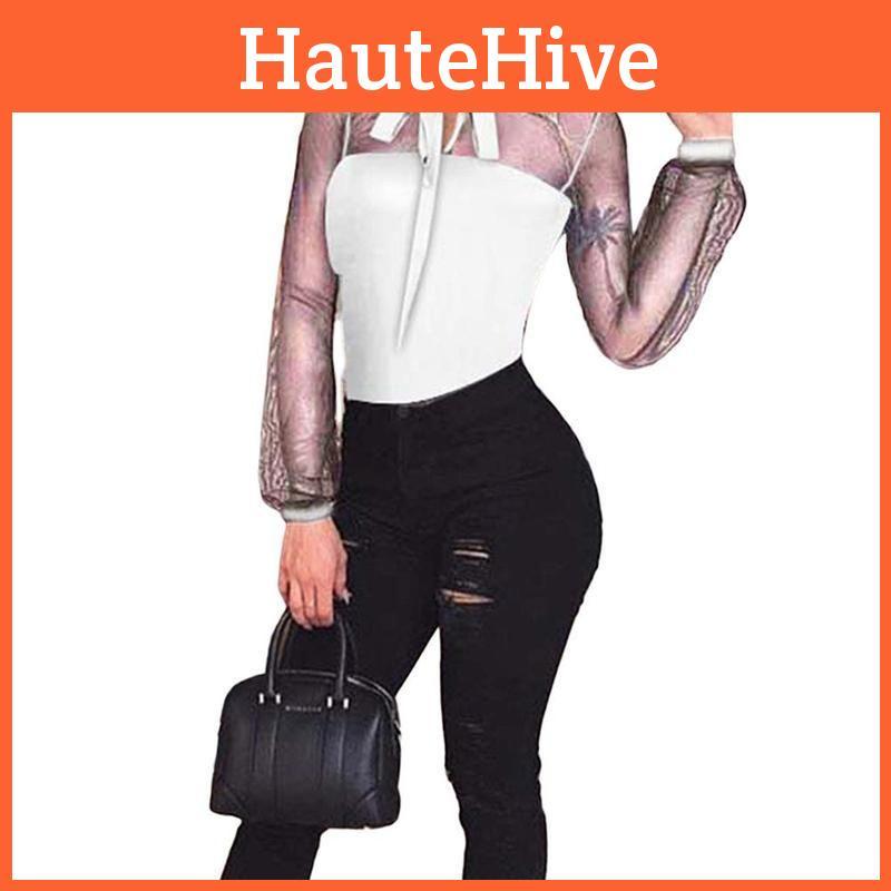 Женский боди с длинным рукавом, сексуальный, эластичный, облегающий, топы, повседневный леотард, простая рубашка